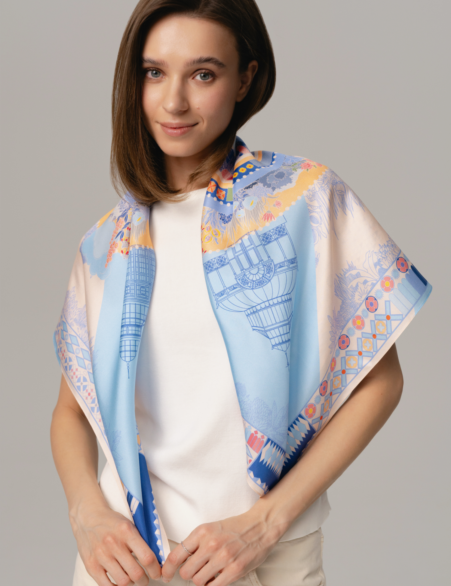 Картинка Шовкова хустина «Garden Blue»